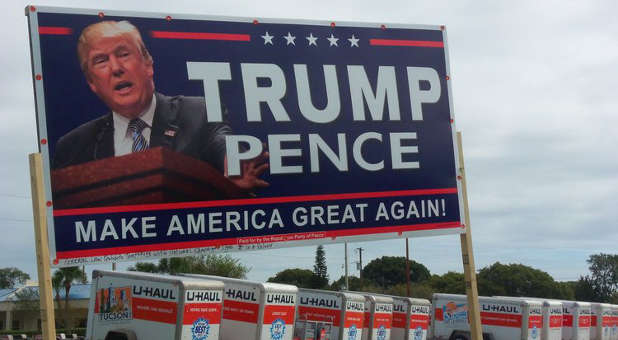 A Trump-Pence sign in Pasco County, Florida.