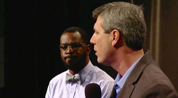 Allen Hood, right, with Jonathan Tremaine Thomas, left.