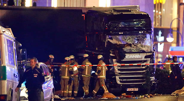 Berlin Christmas Market Truck Attack Scene