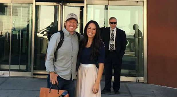 Chip and Joanna Gaines at the CBS building.