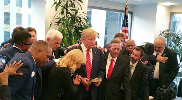 Donald Trump Praying With Pastors