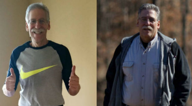 Dr. Michael Brown before (right) and after (left) his weight loss.