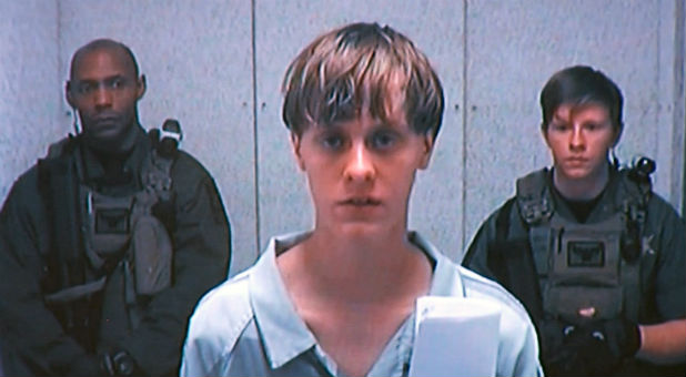 Dylann Storm Roof appears by closed-circuit television at his bond hearing in Charleston, South Carolina