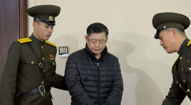 South Korea-born Canadian pastor Hyeon Soo Lim stands during his trial at a North Korean court in this undated photo released by North Korea's Korean Central News Agency (KCNA) in Pyongyang December 16, 2015.