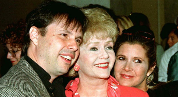 Todd Fisher with his mother, Debbie Reynolds, and his sister, Carrie Fisher.