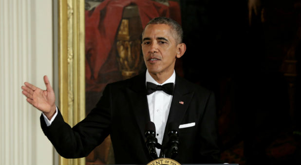 U.S. President Barack Obama delivers remarks at the Kennedy Center Honors Reception at the White House in Washington