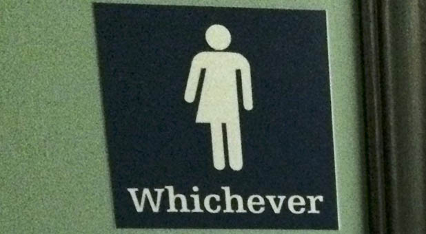 A sign for gender-neutral bathroom/locker room.
