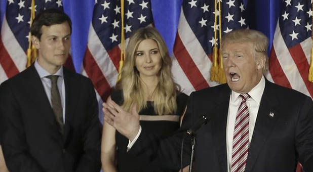 President-elect Donald Trump, Ivanka Trump and Jared Kushner