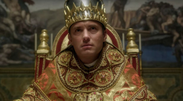 Jude Law as the young pope.