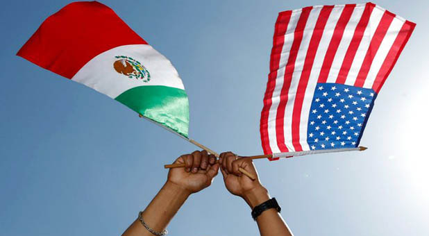 U.S. and Mexican Flags