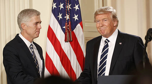 President Donald Trump and 10th Circuit Court of Appeals Judge Neil Gorsuch