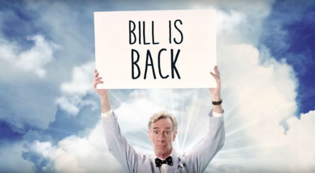 A promotional poster for Bill Nye's new show.