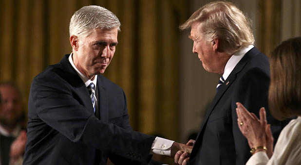Judge Neil Gorsuch and President Donald Trump