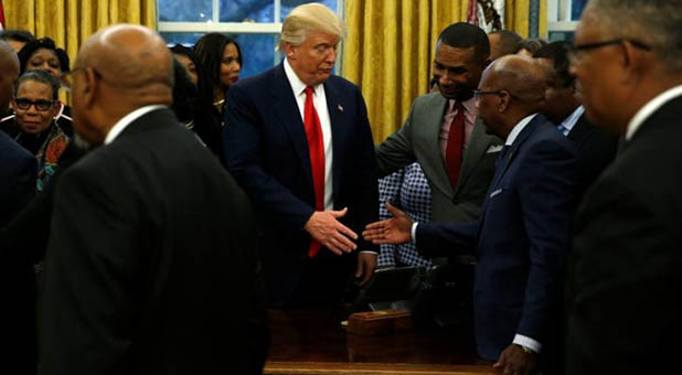 President Donald Trump and leaders of the historically black colleges and universities.