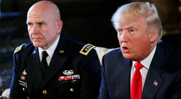 President Donald Trump and Army Lt. Gen. H.R. McMaster