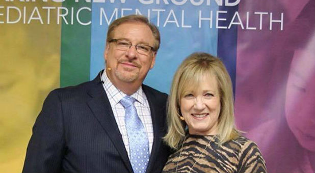The Warrens at a mental-health summit.