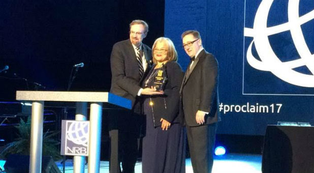 Evangelist Alveda King with NRB Chairman Bill Blount and President Dr. Jerry Johnson