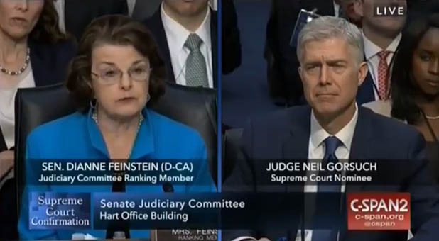 Sen. Dianne Feinstein and Judge Neil Gorsuch