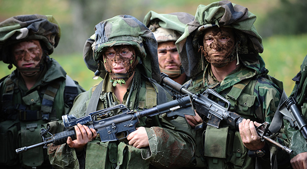 Israeli Defense Force Soldiers in Camouflage Training