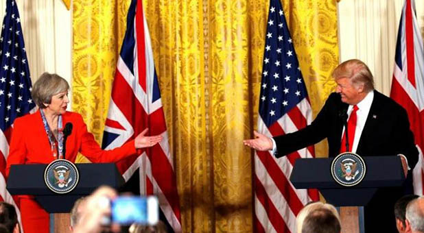 President Donald Trump and British Prime Minister Theresa May