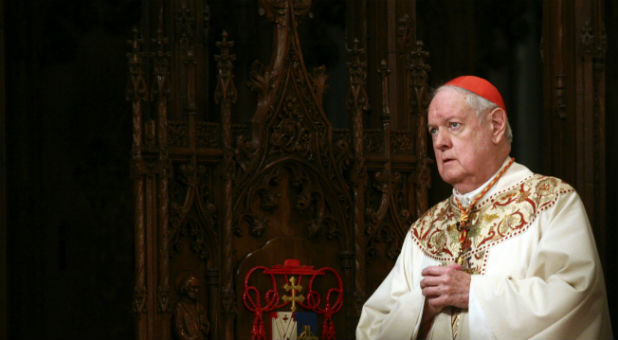 Cardinal Edward Egan celebrates his final Easter Mass as head of the Roman Catholic Archdiocese of New York, in St. Patrick's Cathedral in Manhattan, New York