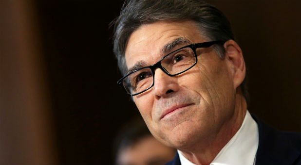 Former Texas Gov. Rick Perry testifies before a Senate Energy and Natural Resources Committee hearing on his nomination as energy secretary