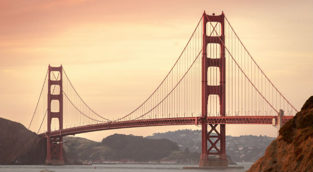The Golden Gate Bridge in California.