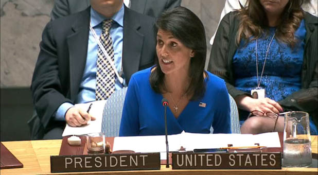U.S. ambassador to the United Nations Nikki Haley