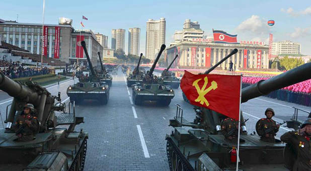 North Korean Mobile Artillery on Parade