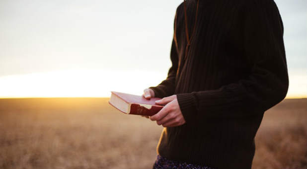 2017 spirit man holding bible field sun