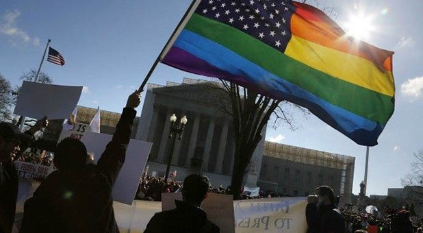 LGBT Flag Outside Supreme Court Building
