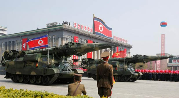 North Korean KN-17 Missile Launchers on Parade