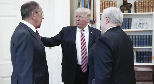 President Donald Trump and Russian Foreign Minister Sergey Lavrov
