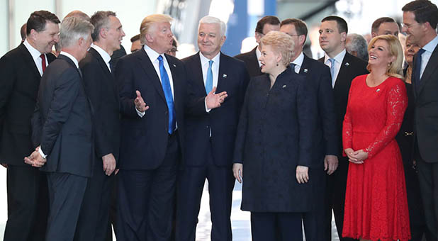President Donald Trump and NATO Leaders