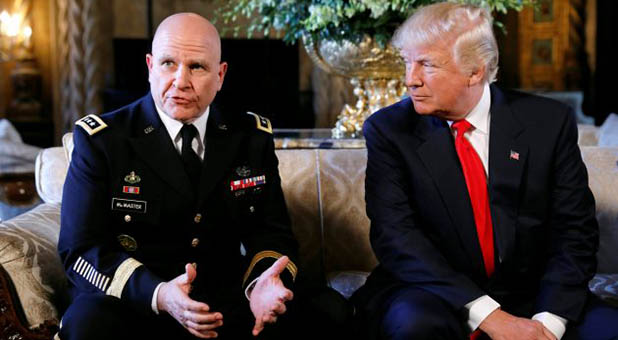 President Donald Trump and National Security Adviser Lt. Gen. H.R. McMaster