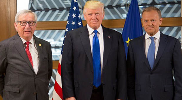 President Donald Trump, European Council President Donald Tusk and European Commission President Jean-Claude Juncker
