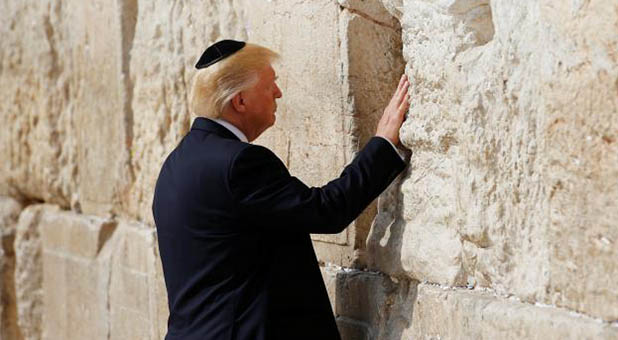 President Donald Trump Praying at the Western Wall