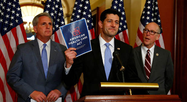 Speaker of the House Paul Ryan, House Majority Leader Kevin McCarthy, and Rep. Greg Walden