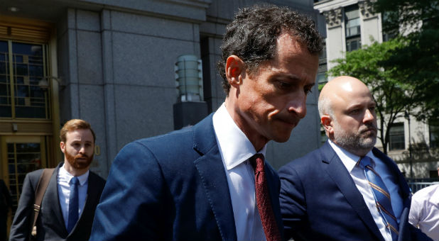 Former U.S. Congressman Anthony Weiner exits U.S. Federal Court in New York City, U.S., May 19, 2017, after pleading guilty to one count of sending obscene messages to a minor, ending an investigation into a