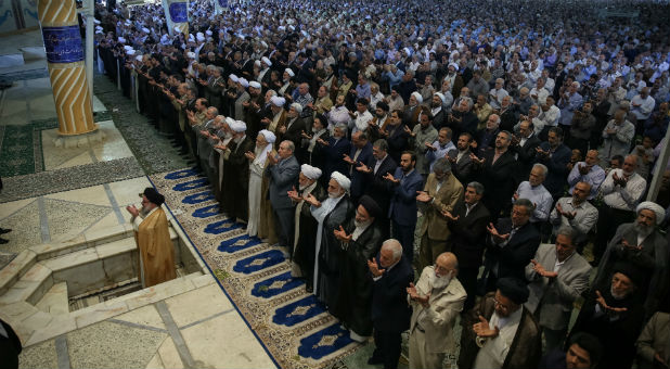 Iranian cleric Ayatollah Seyed Ahmad Khatami leads Friday prayers in Tehran, Iran