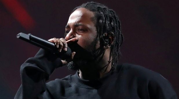 Kendrick Lamar performs a medley of songs at the 58th Grammy Awards in Los Angeles, California