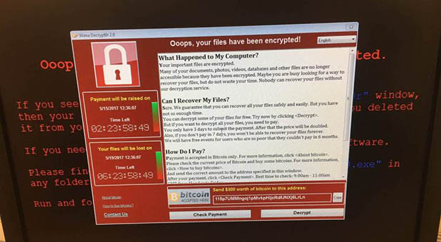 WannaCry Ransomware Screenshot