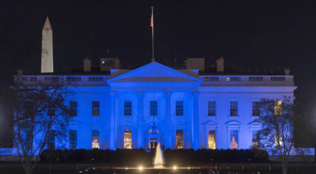White House in Blue
