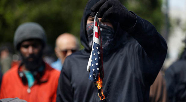 Antifa Flag Burner