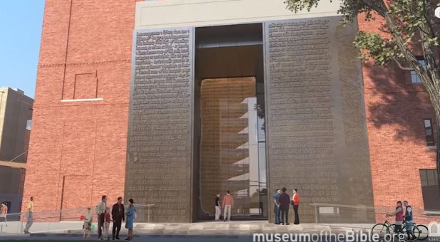 A rendering of the front of the Museum of the Bible.