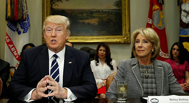 President Donald Trump and Secretary of Education Betsy DeVos