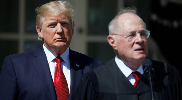 President Donald Trump and Supreme Court Associate Justice Anthony Kennedy
