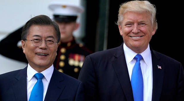 President Donald Trump and South Korean President Moon Jae-in