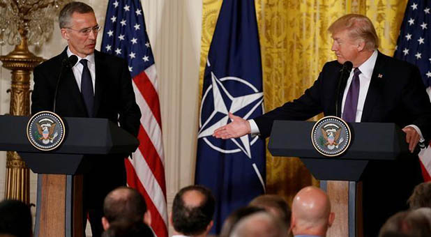 President Donald Trump and NATO Secretary-General Jens Stoltenberg