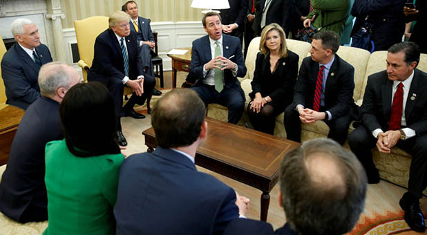 President Donald Trump, Vice President Mike Pence and GOP Leaders in Oval Office